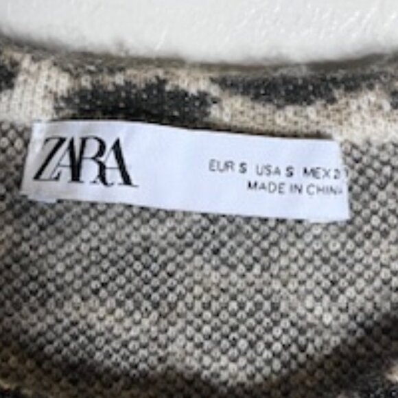 Zara Leopard Cardigan with Beaded Neckline - Picture 7 of 8